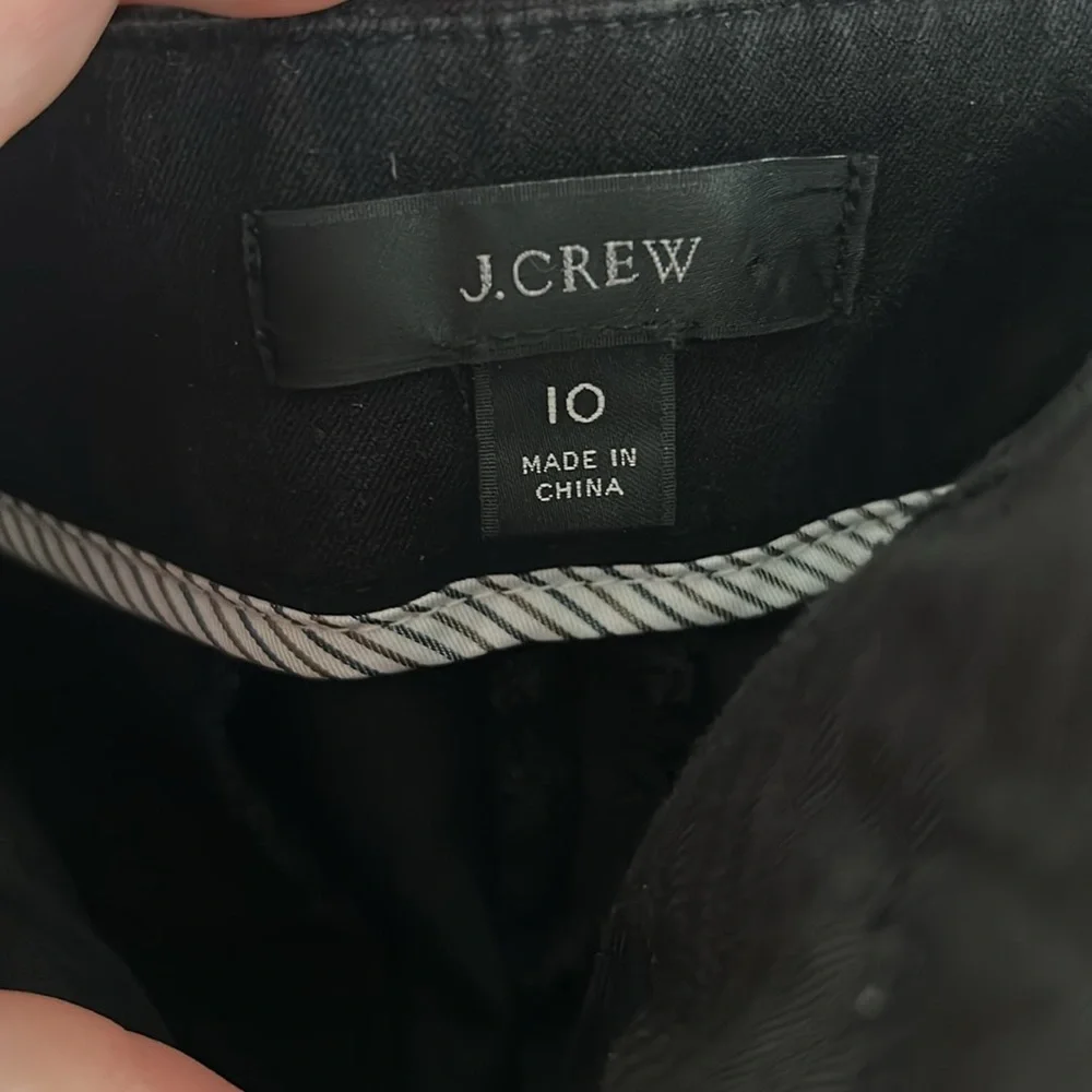 J. Crew Hayden Kickout Crop Pant in Bi-Stretch Cotton (Black/10) - Picture 2 of 5